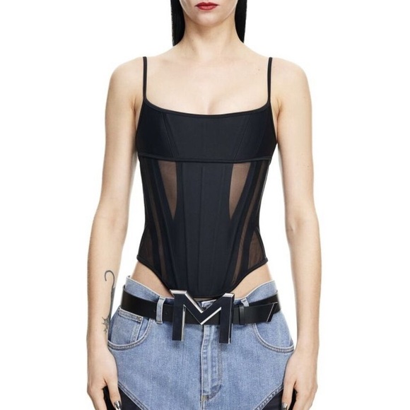 Mugler x H&M Mesh Panelled Corset Top - Picture 2 of 7